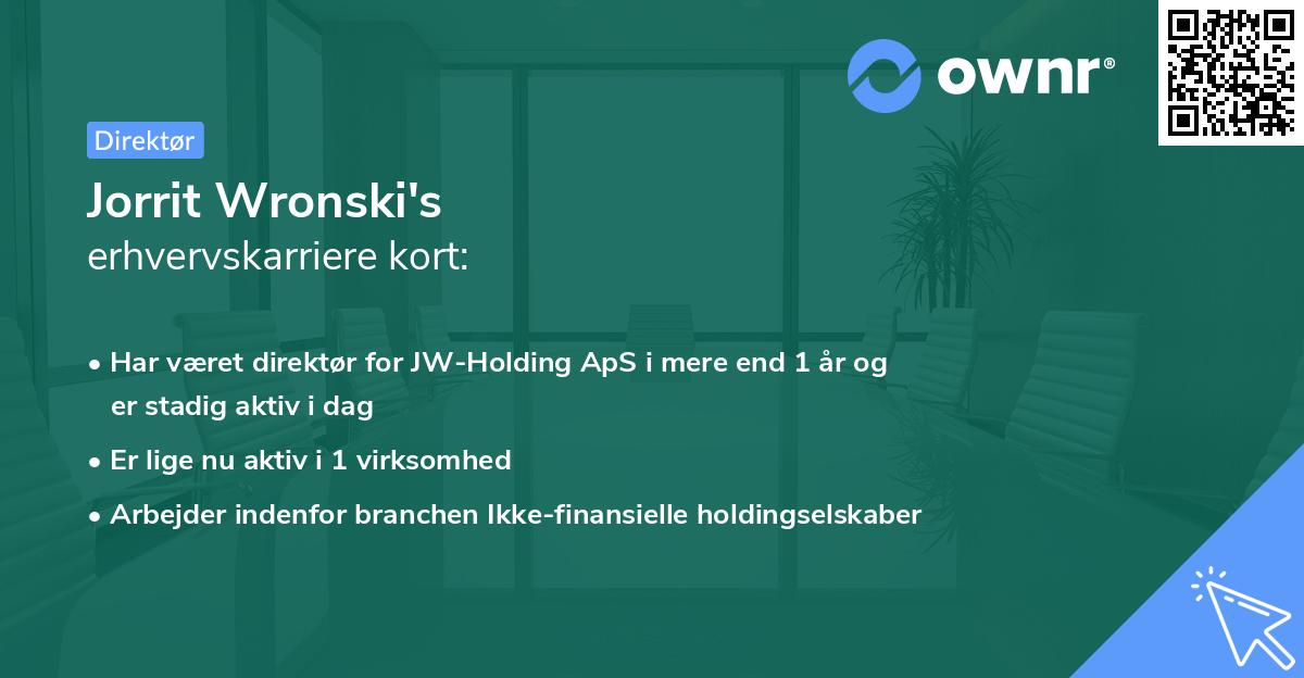 Jorrit Wronski's erhvervskarriere kort
