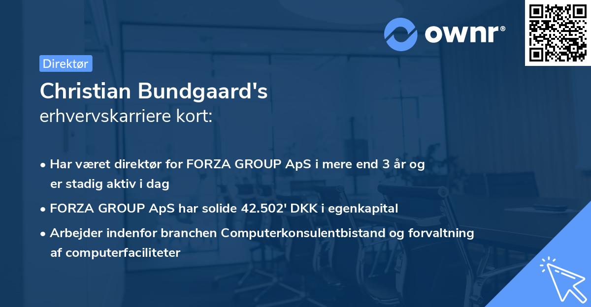 Christian Bundgaard's erhvervskarriere kort