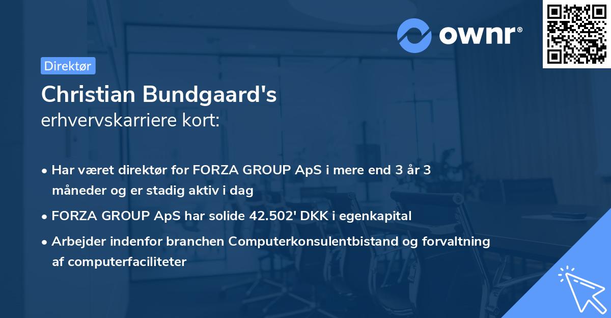 Christian Bundgaard's erhvervskarriere kort
