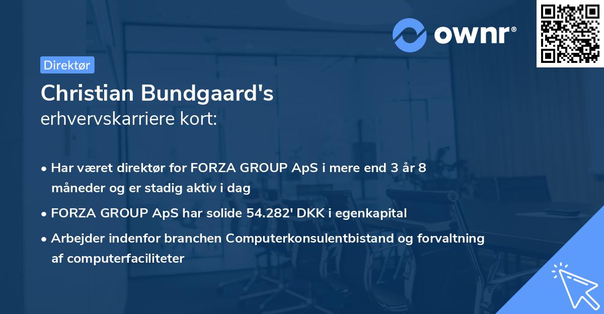 Christian Bundgaard's erhvervskarriere kort