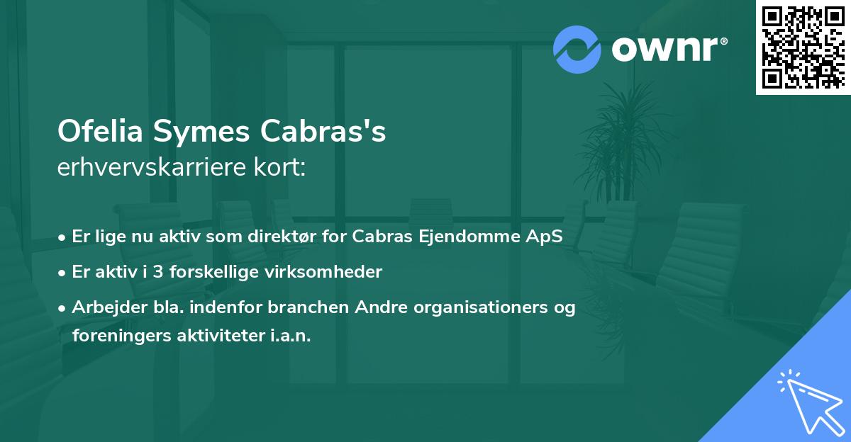 Ofelia Symes Cabras's erhvervskarriere kort