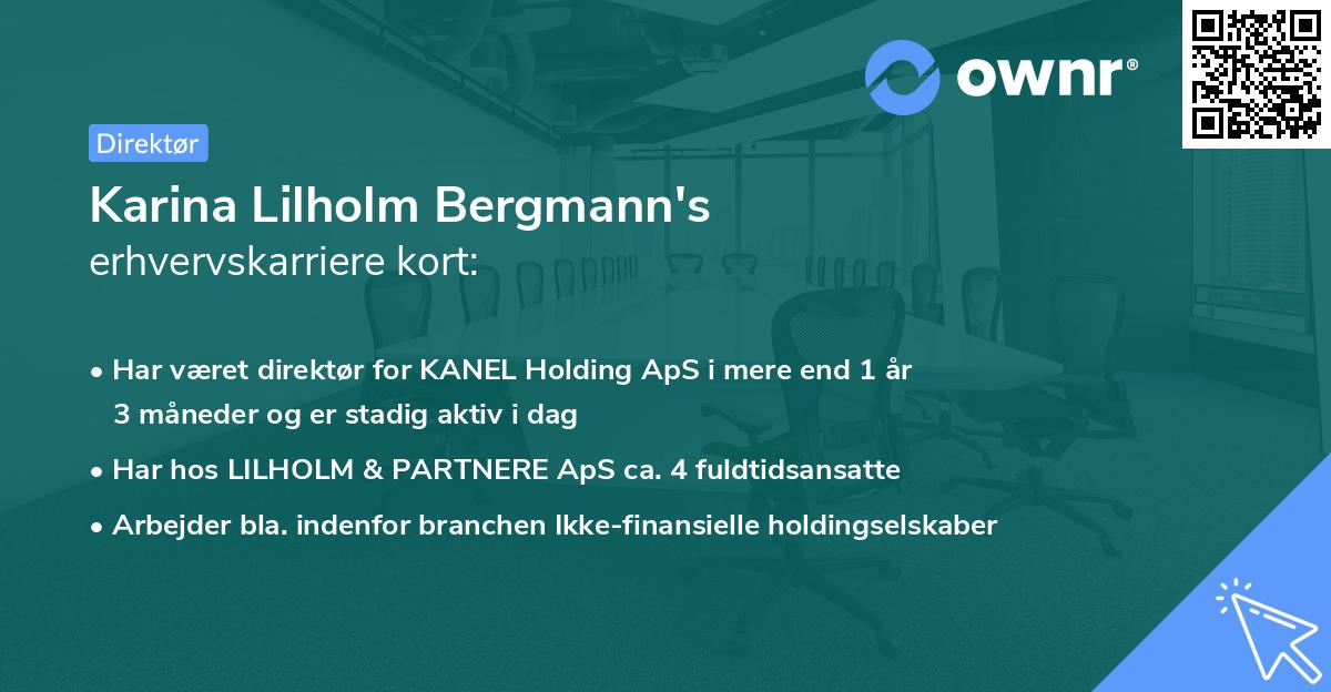 Karina Lilholm Bergmann's erhvervskarriere kort