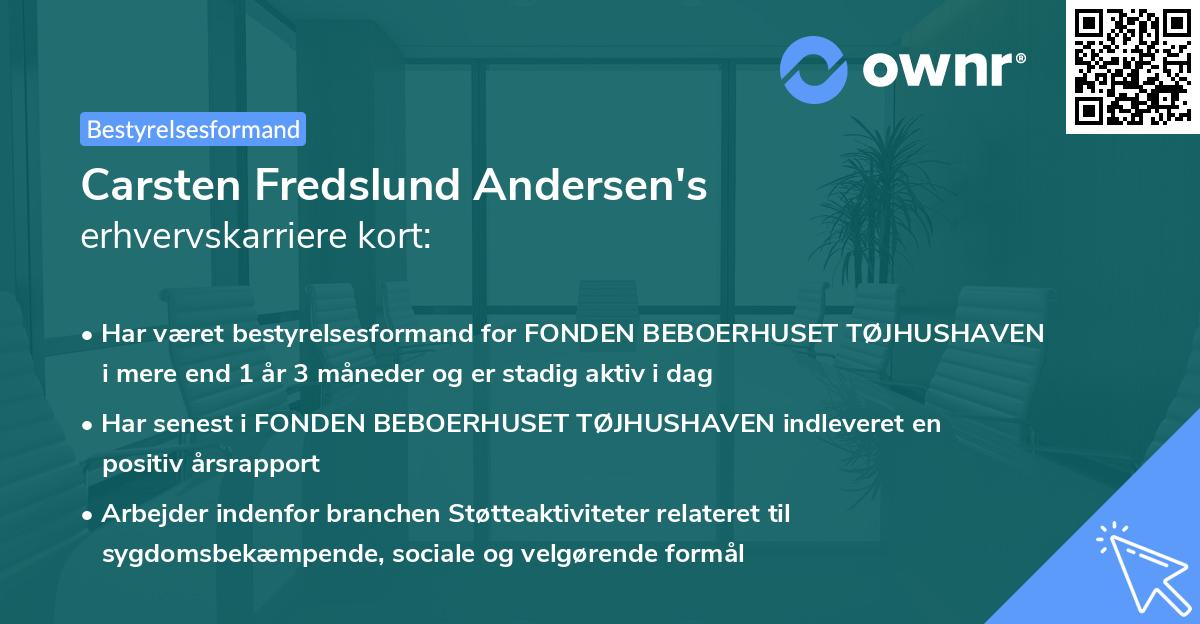 Carsten Fredslund Andersen's erhvervskarriere kort