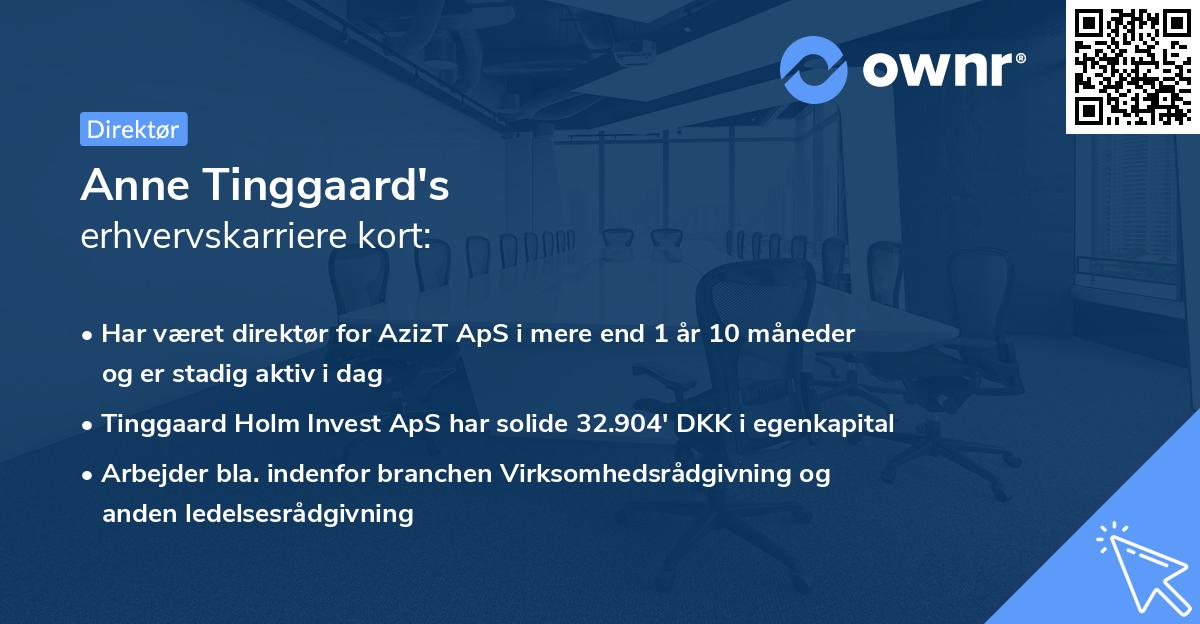 Anne Tinggaard's erhvervskarriere kort