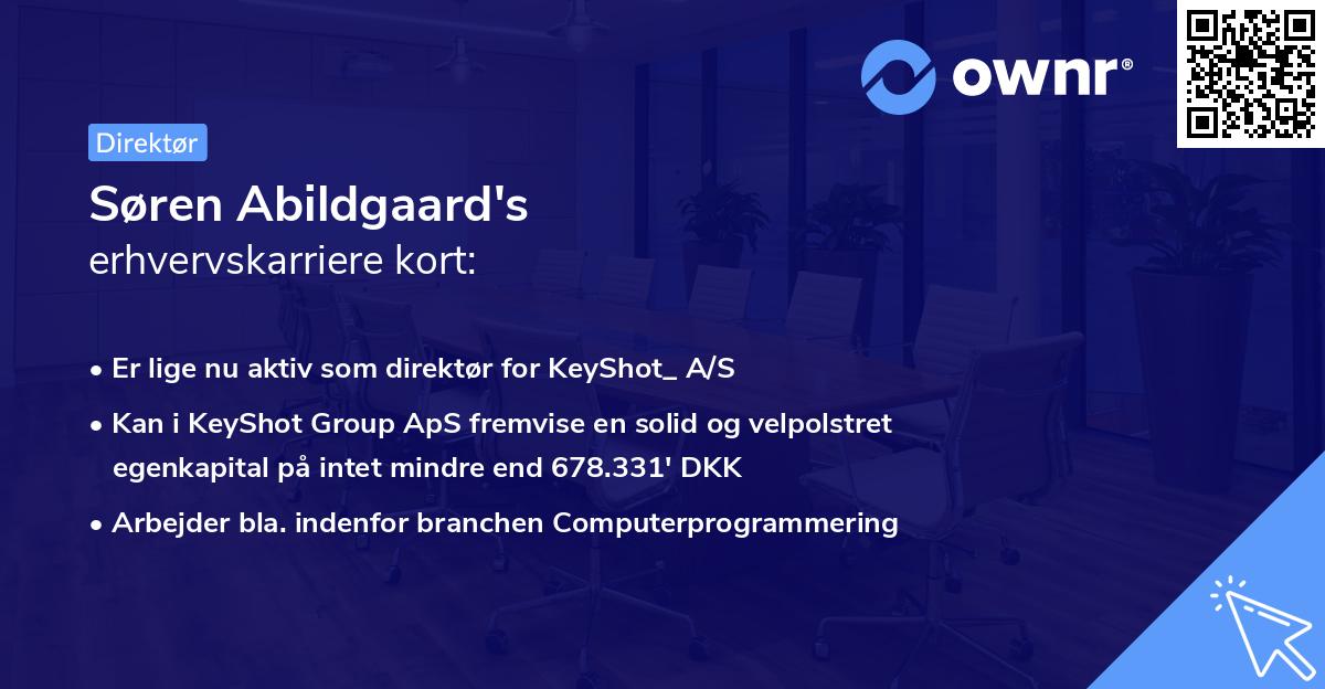 Søren Abildgaard's erhvervskarriere kort