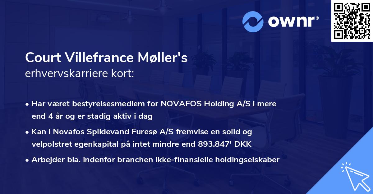 Court Villefrance Møller's erhvervskarriere kort