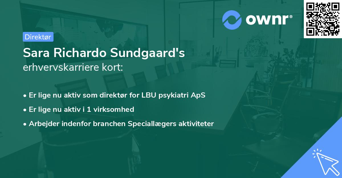 Sara Richardo Sundgaard's erhvervskarriere kort
