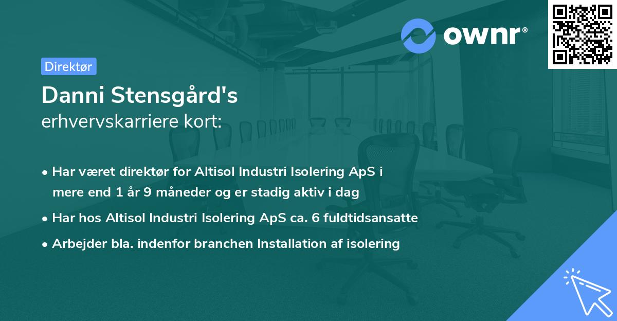 Danni Stensgård's erhvervskarriere kort