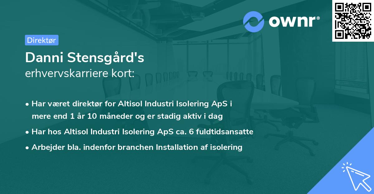 Danni Stensgård's erhvervskarriere kort