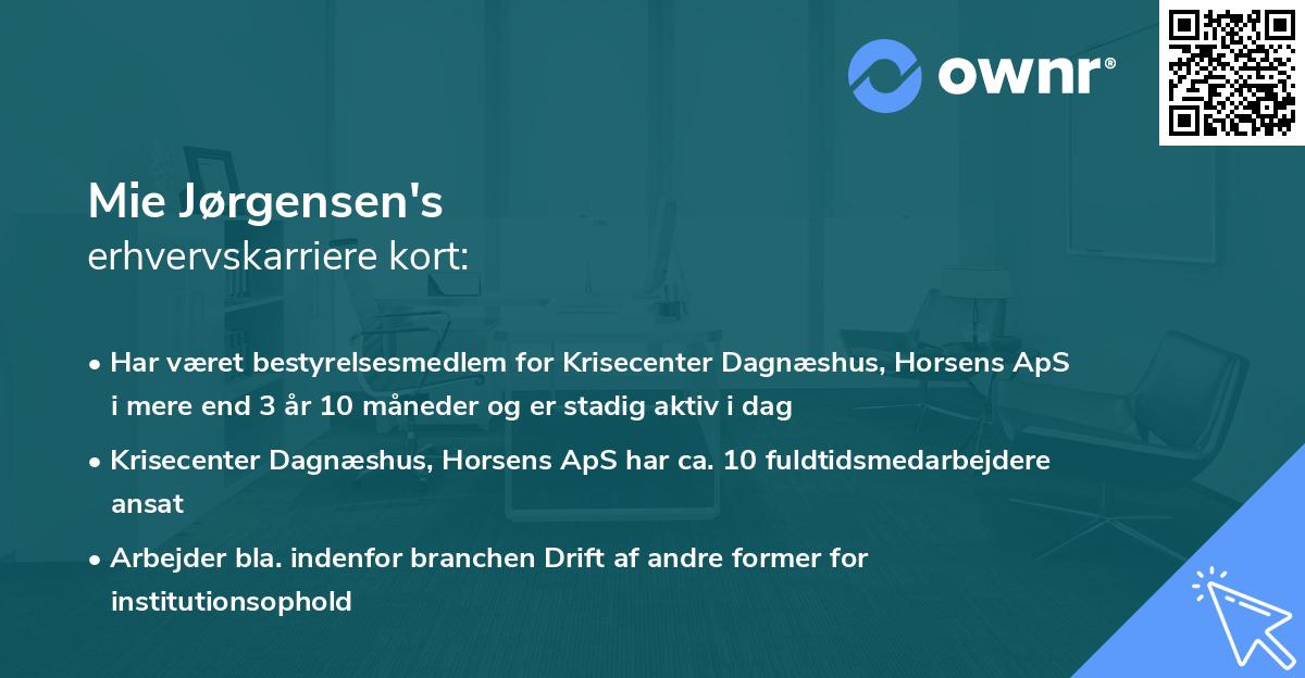 Mie Jørgensen's erhvervskarriere kort