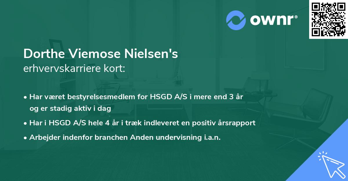 Dorthe Viemose Nielsen's erhvervskarriere kort