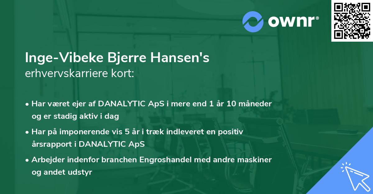 Inge-Vibeke Bjerre Hansen's erhvervskarriere kort