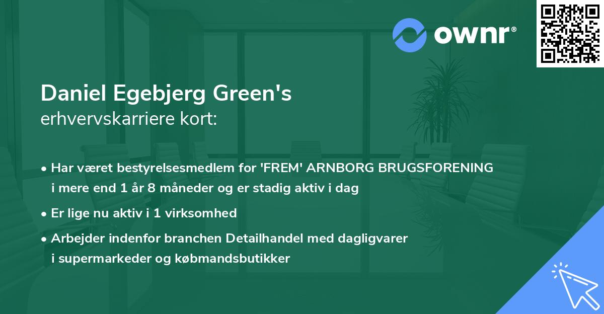 Daniel Egebjerg Green's erhvervskarriere kort