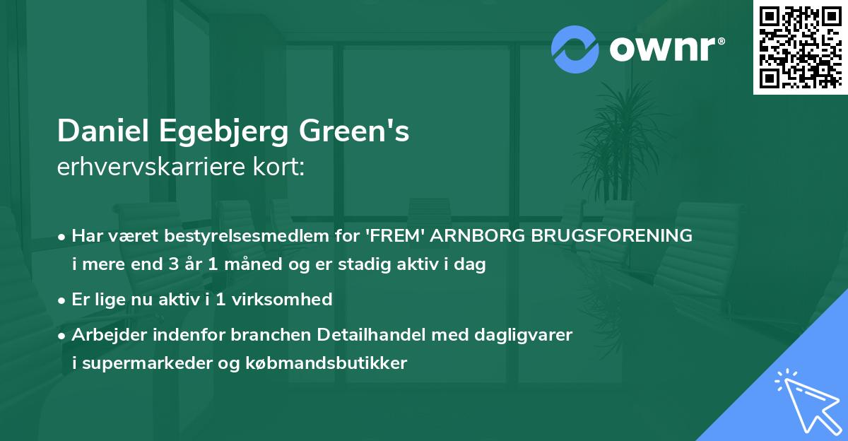 Daniel Egebjerg Green's erhvervskarriere kort