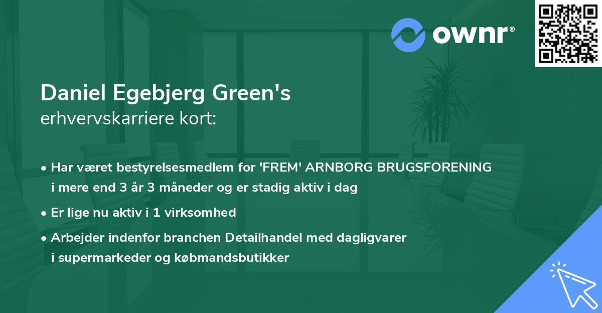 Daniel Egebjerg Green's erhvervskarriere kort