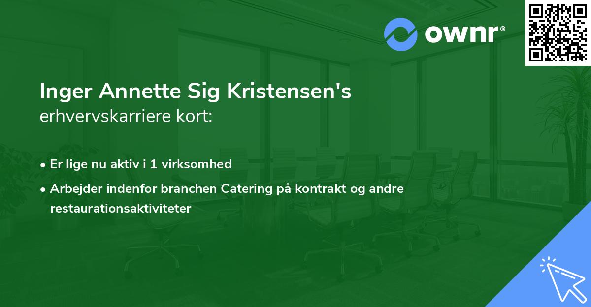 Inger Annette Sig Kristensen's erhvervskarriere kort