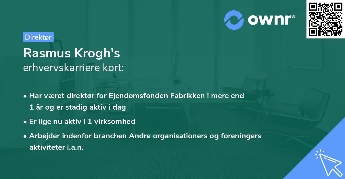 Rasmus Krogh's erhvervskarriere kort