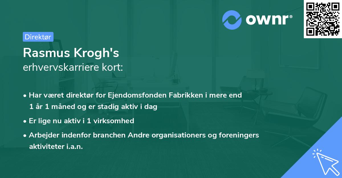 Rasmus Krogh's erhvervskarriere kort