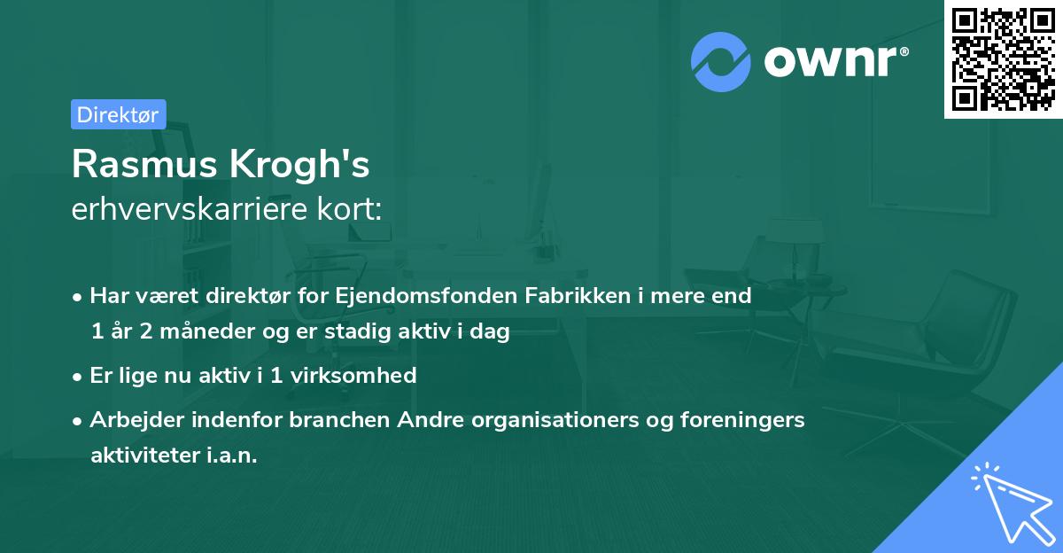 Rasmus Krogh's erhvervskarriere kort