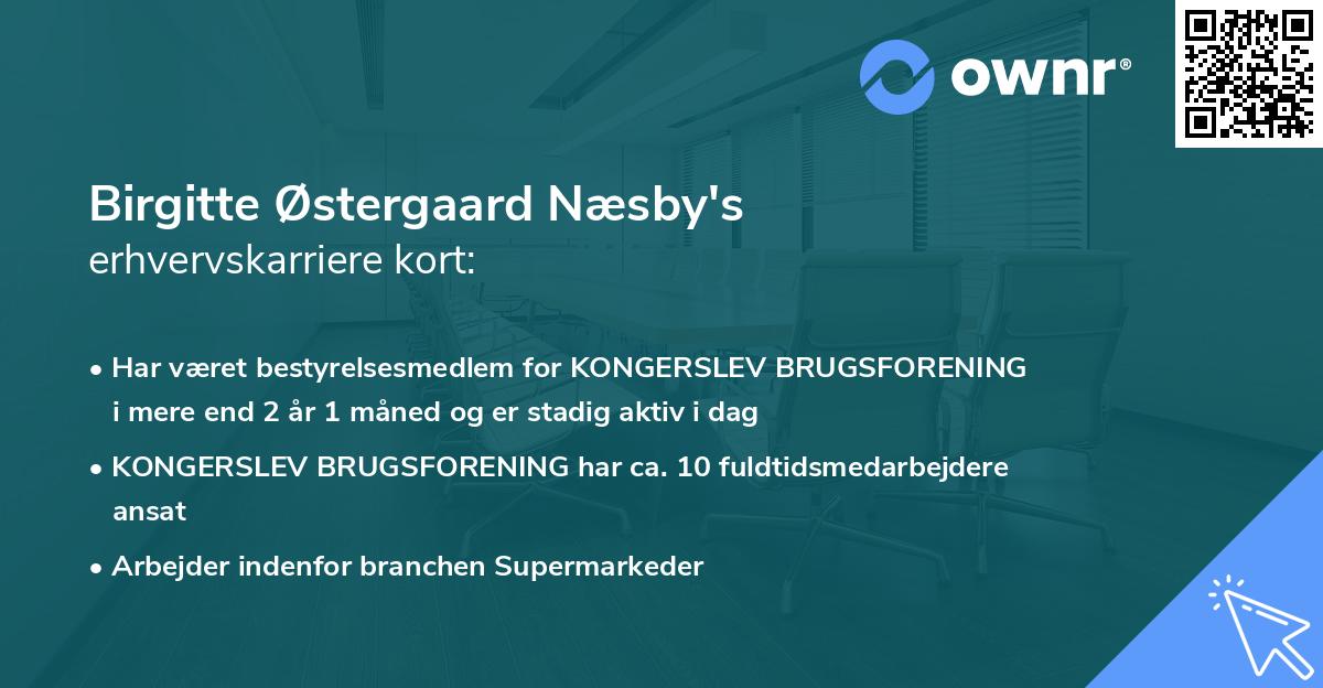 Birgitte Østergaard Næsby's erhvervskarriere kort