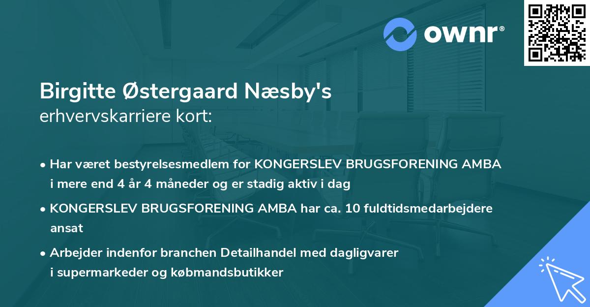 Birgitte Østergaard Næsby's erhvervskarriere kort