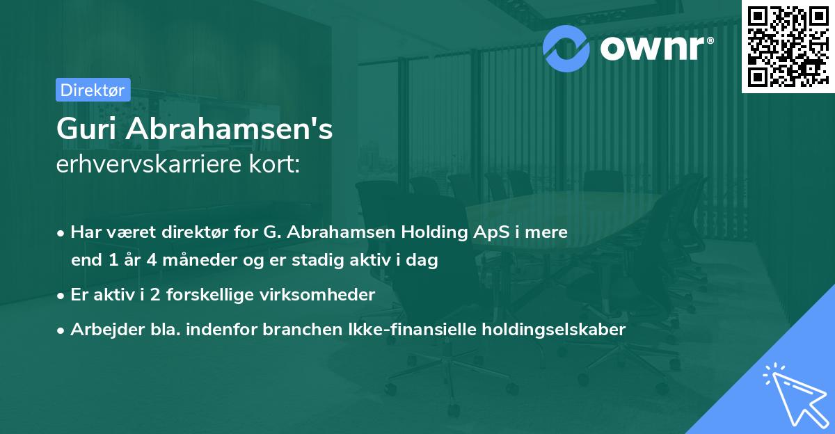 Guri Abrahamsen's erhvervskarriere kort