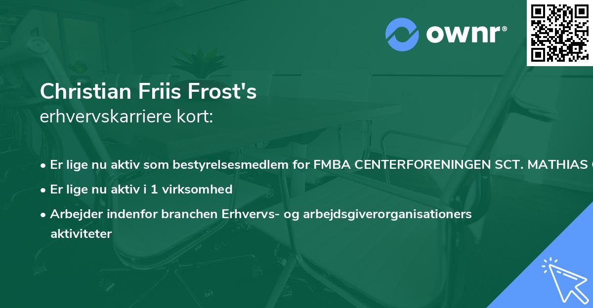 Christian Friis Frost's erhvervskarriere kort