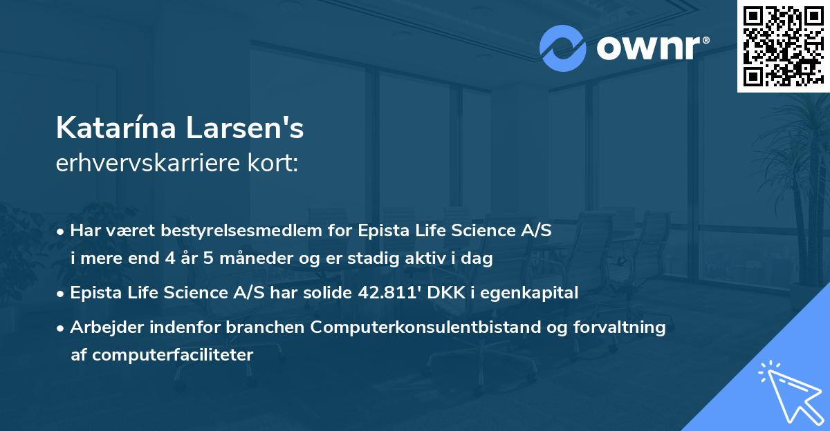 Katarína Larsen's erhvervskarriere kort