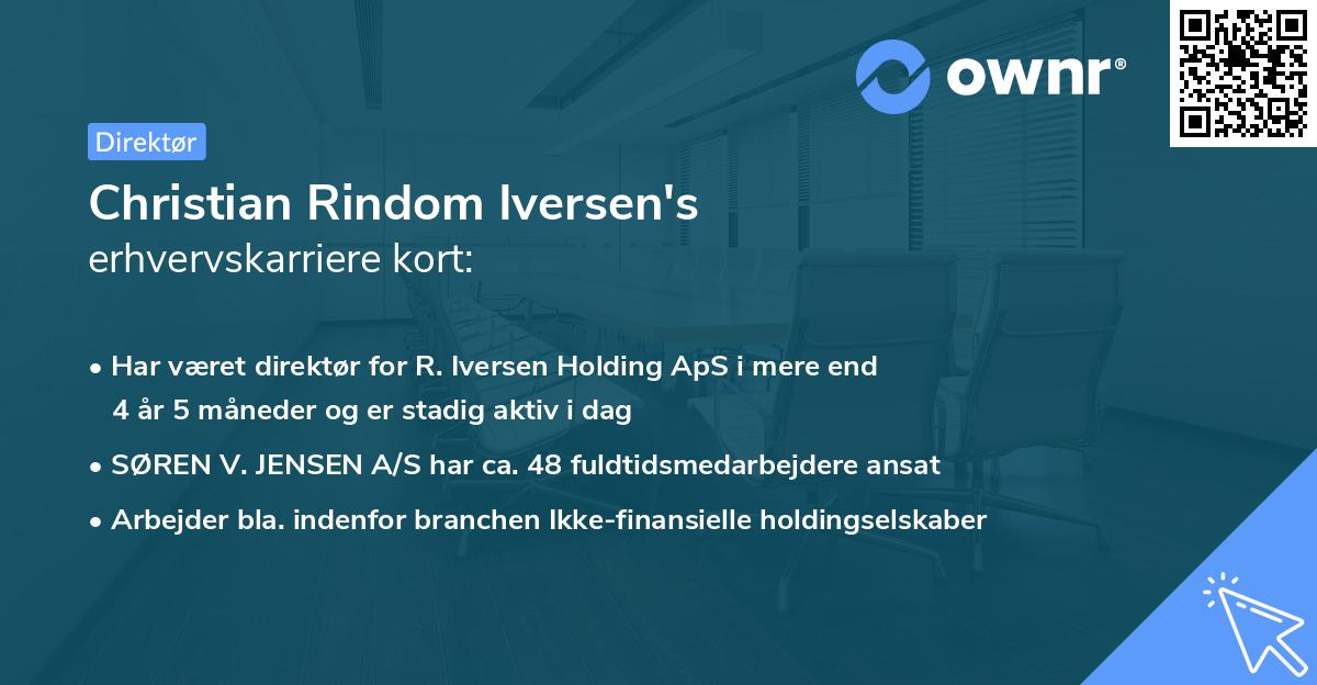 Christian Rindom Iversen's erhvervskarriere kort