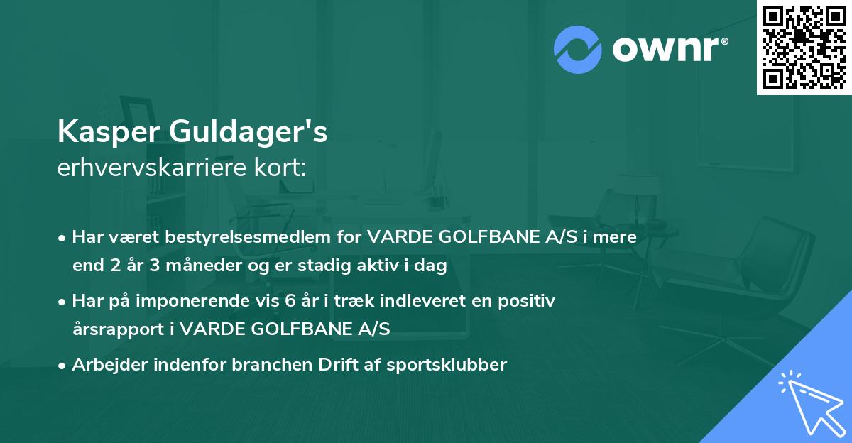 Kasper Guldager's erhvervskarriere kort