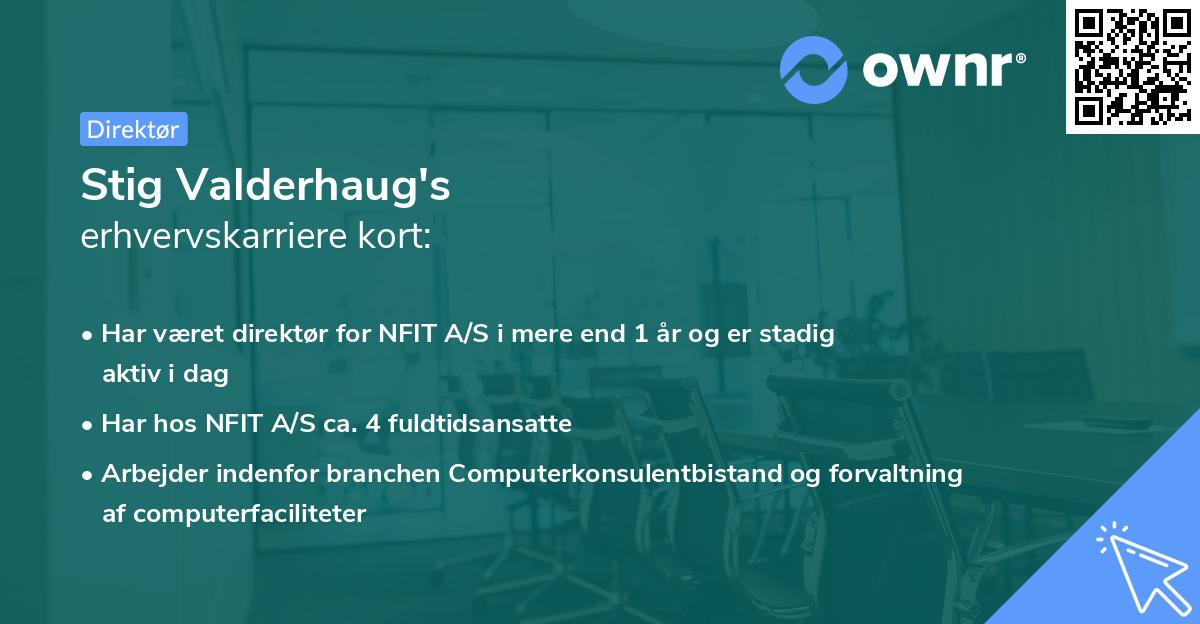 Stig Valderhaug's erhvervskarriere kort
