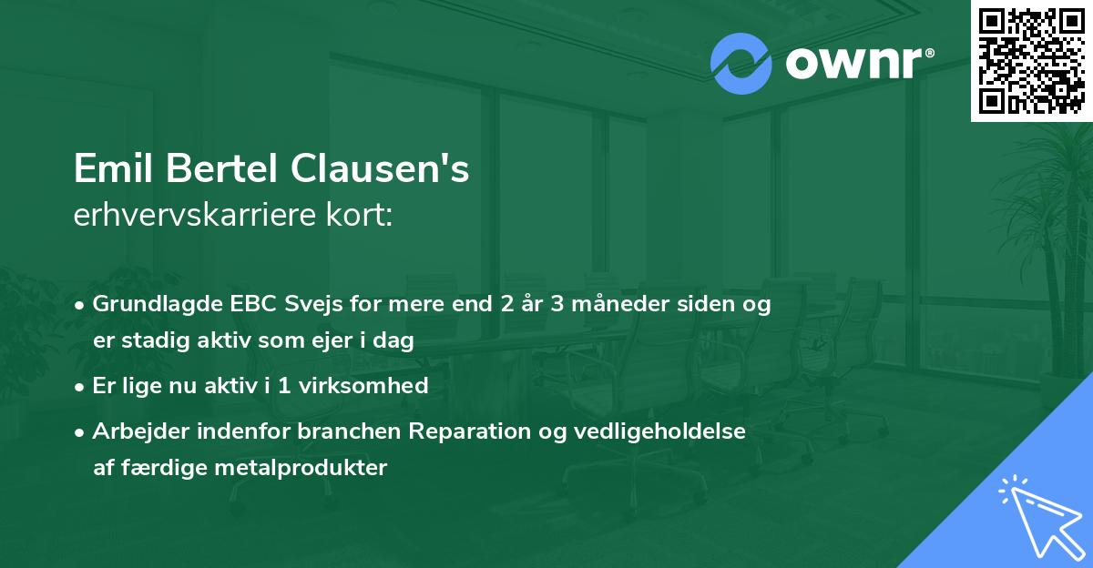 Emil Bertel Clausen's erhvervskarriere kort