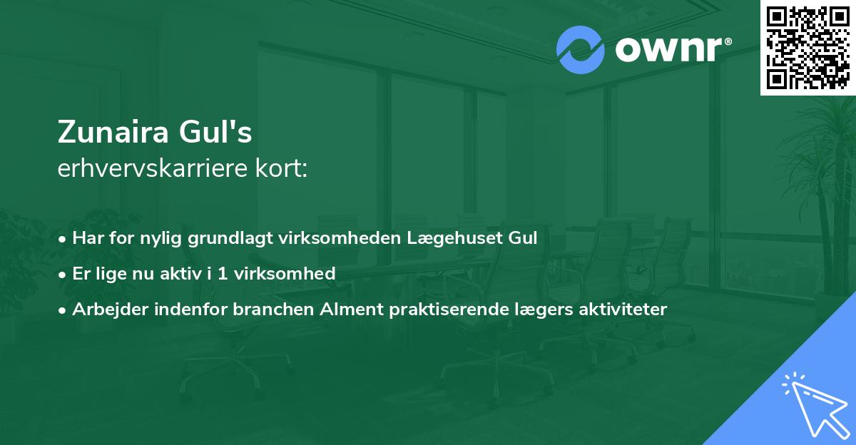 Zunaira Gul's erhvervskarriere kort