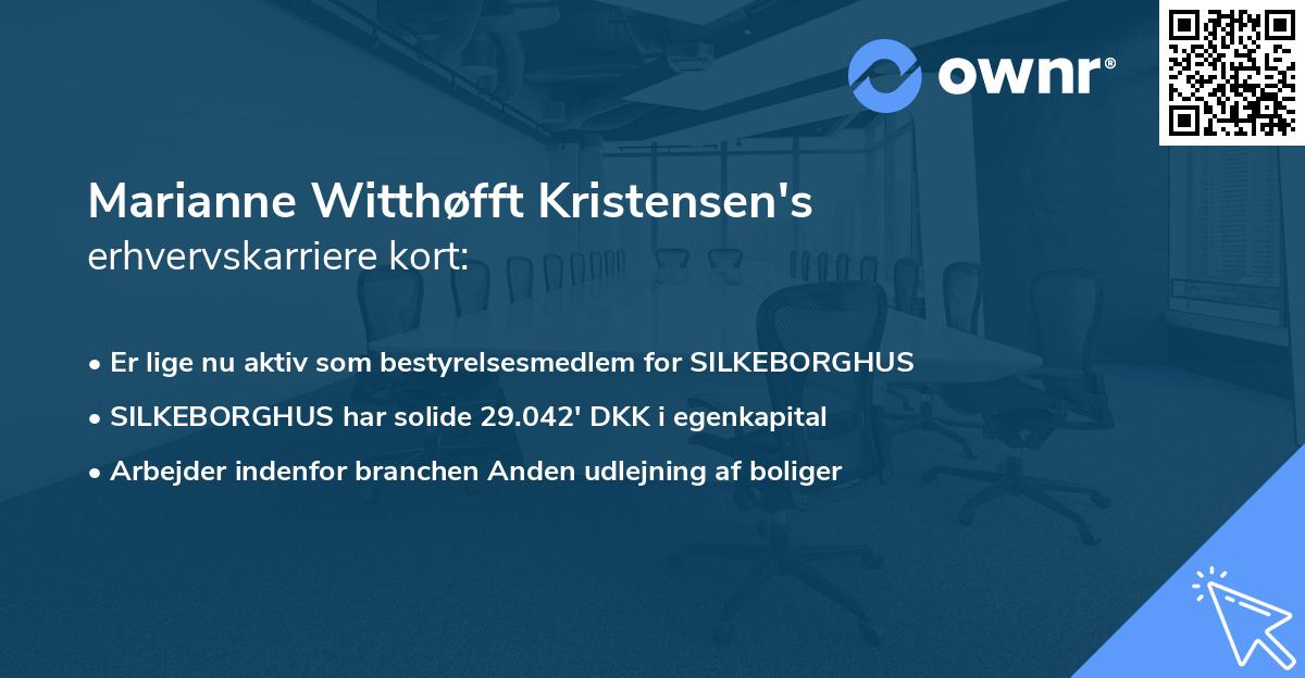 Marianne Witthøfft Kristensen's erhvervskarriere kort