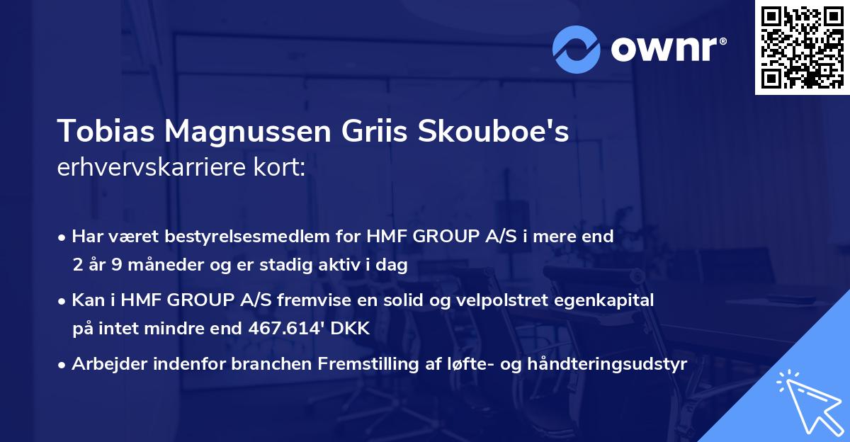 Tobias Magnussen Griis Skouboe's erhvervskarriere kort