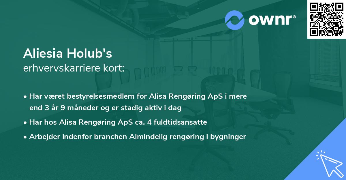 Aliesia Holub's erhvervskarriere kort