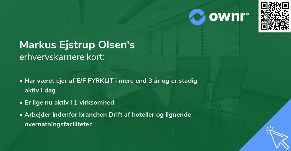 Markus Ejstrup Olsen's erhvervskarriere kort