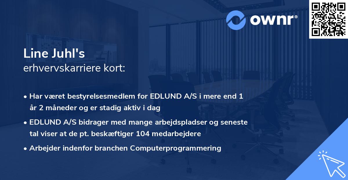 Line Juhl's erhvervskarriere kort