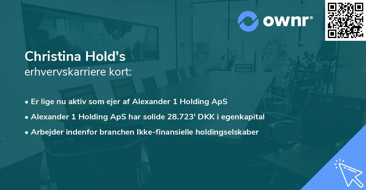 Christina Hold's erhvervskarriere kort