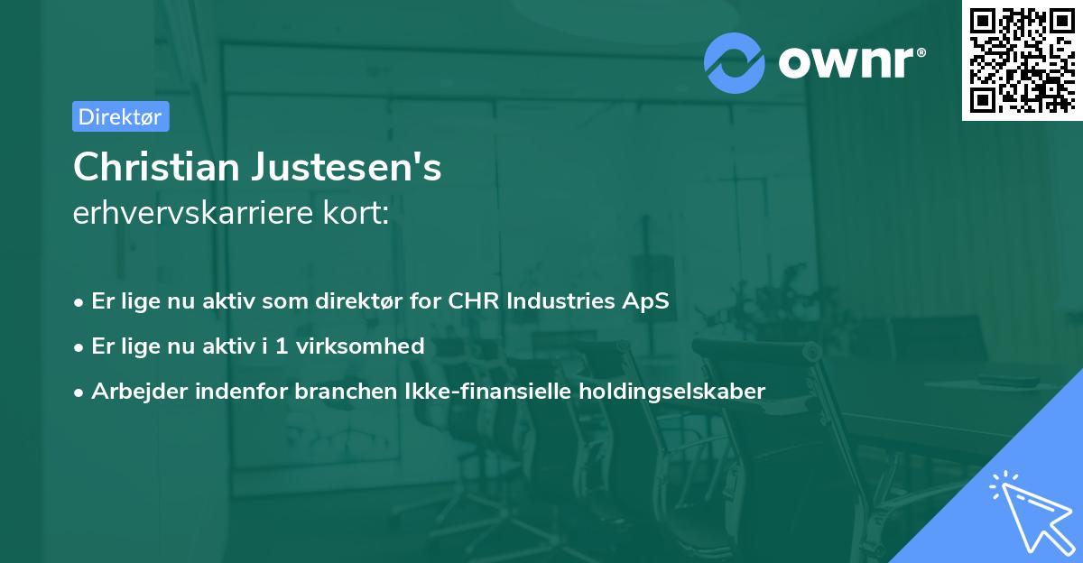 Christian Justesen's erhvervskarriere kort