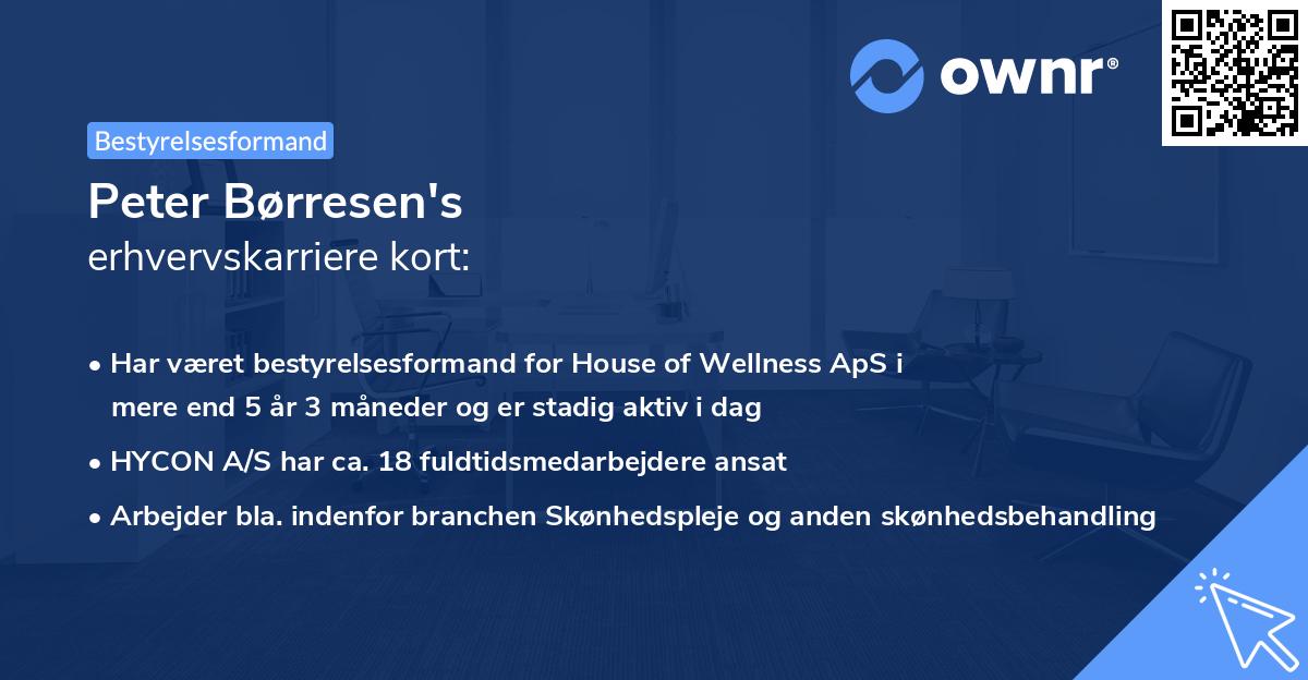 Peter Børresen's erhvervskarriere kort