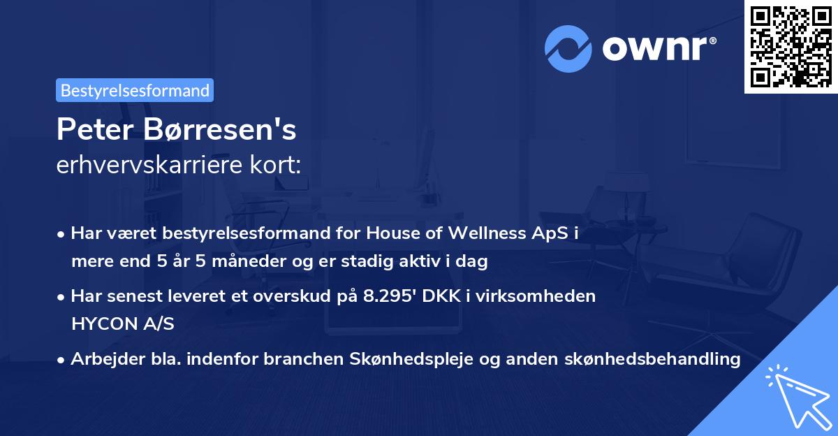 Peter Børresen's erhvervskarriere kort