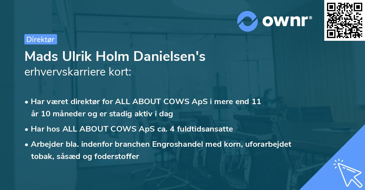 Mads Ulrik Holm Danielsen's erhvervskarriere kort