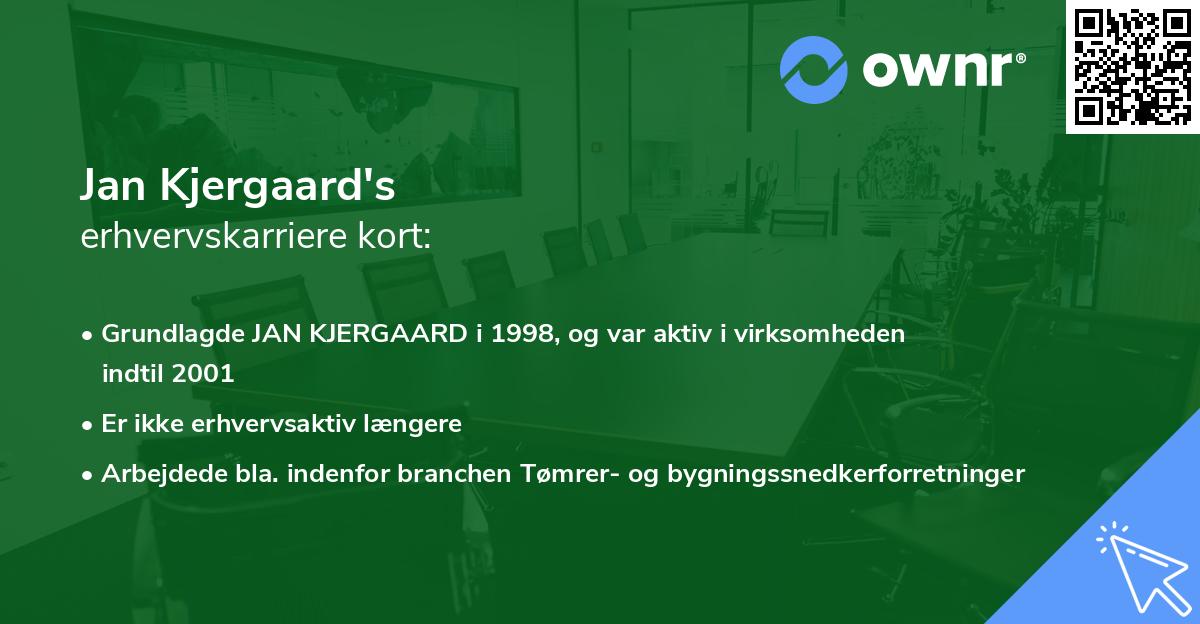 Jan Kjergaard's erhvervskarriere kort