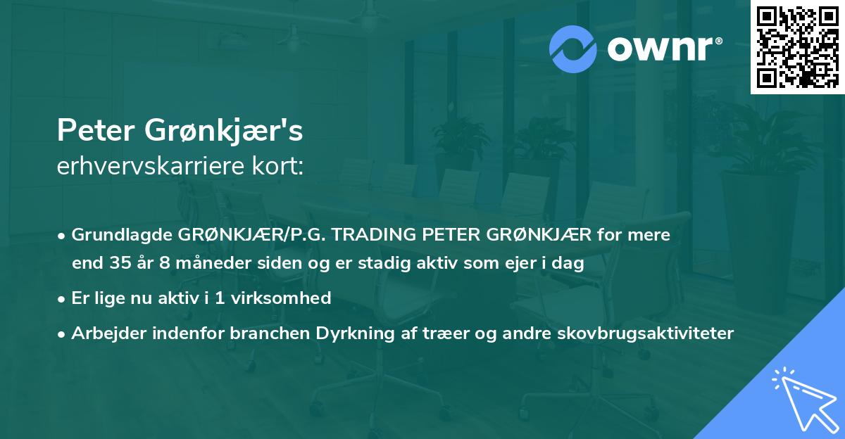 Peter Grønkjær's erhvervskarriere kort