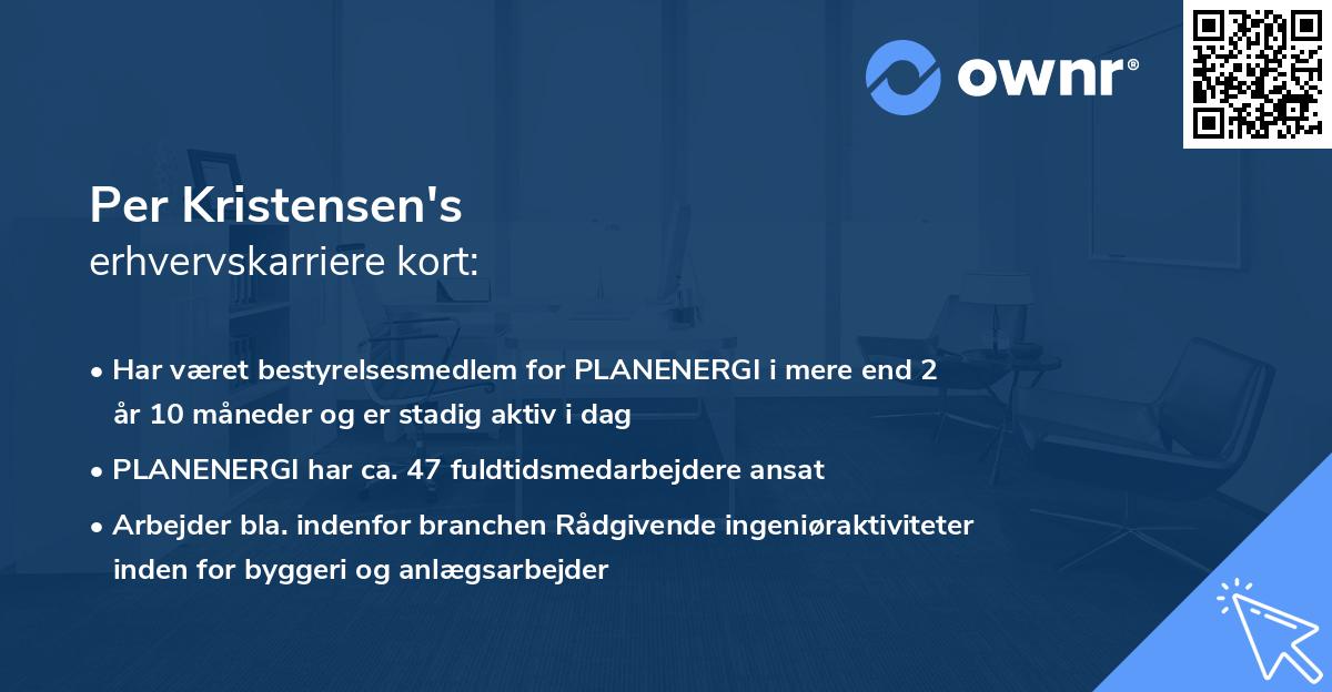 Per Kristensen's erhvervskarriere kort