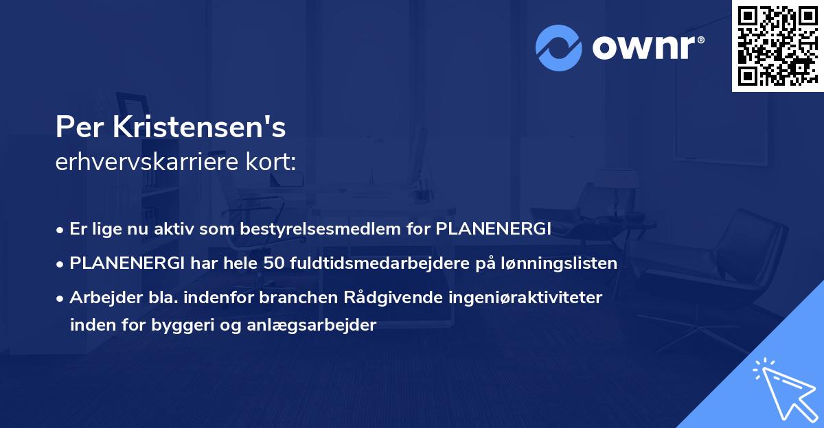 Per Kristensen's erhvervskarriere kort