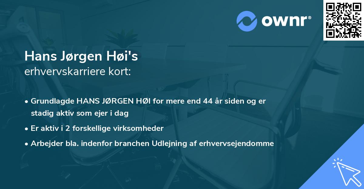 Hans Jørgen Høi's erhvervskarriere kort