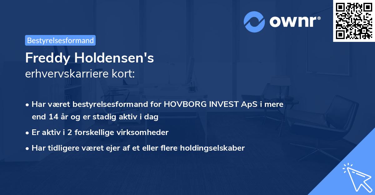 Freddy Holdensen's erhvervskarriere kort