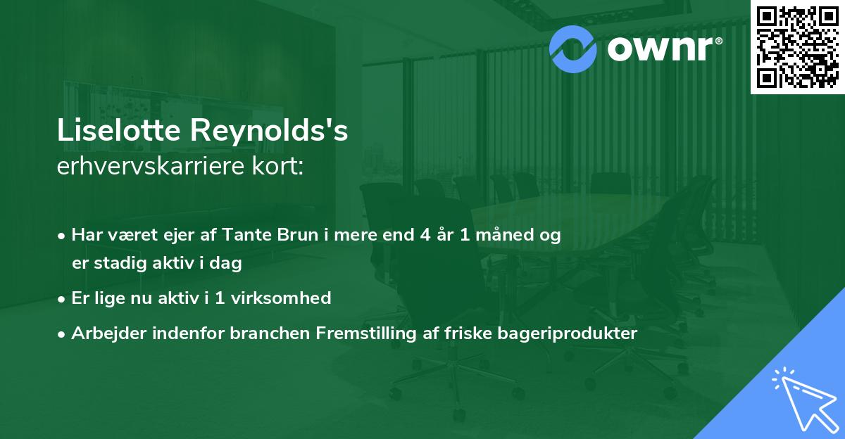 Liselotte Reynolds's erhvervskarriere kort